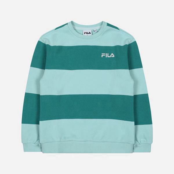 Fila Striped Boy's Sweatshirts - Green,NZ 56-54703